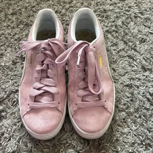 Pink Puma Suedes